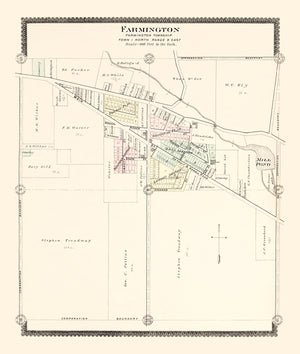 Vintage Map of Farmington, Michigan 1896