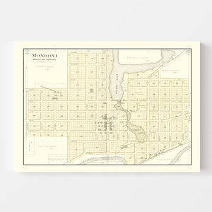 Vintage Map of Mondovi, Wisconsin 1896