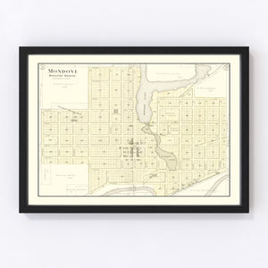 Vintage Map of Mondovi, Wisconsin 1896