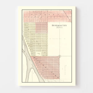 Vintage Map of Buffalo, Wisconsin 1896