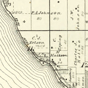 Vintage Map of Stockholm, Wisconsin 1896