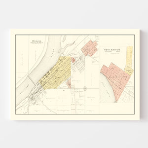 Vintage Map of Durand, Wisconsin 1896