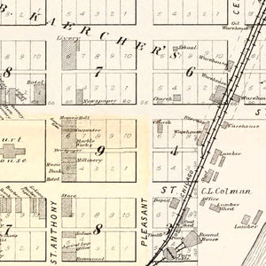 Vintage Map of Preston, Minnesota 1896