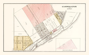 Vintage Map of Carrollton, Michigan 1896