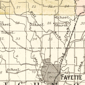 Vintage Map of Howard County, Missouri 1897