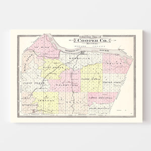 Vintage Map of Cooper County, Missouri 1897