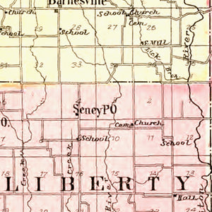 Vintage Map of Macon County, Missouri 1897
