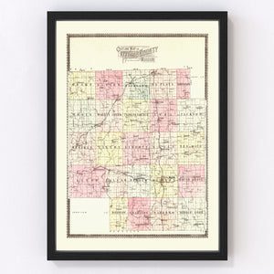 Vintage Map of Macon County, Missouri 1897