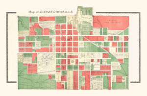 Vintage Map of Crawfordsville, Indiana 1898