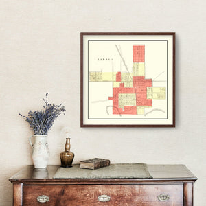 Vintage Map of Ladoga, Indiana 1898
