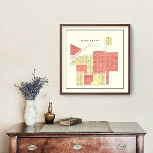 Vintage Map of Darlington, Indiana 1898