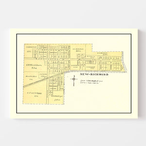Vintage Map of New Richmond, Indiana 1898