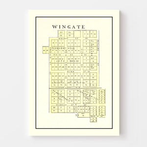 Vintage Map of Wingate, Indiana 1898