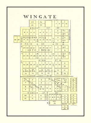 Vintage Map of Wingate, Indiana 1898