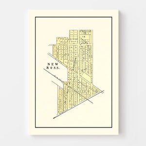 Vintage Map of New Ross, Indiana 1898