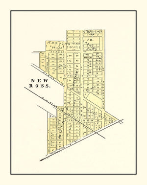 Vintage Map of New Ross, Indiana 1898