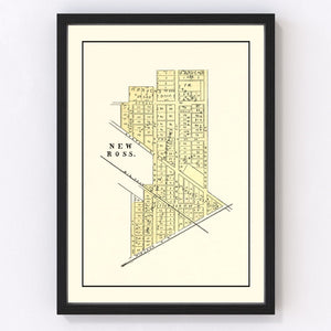 Vintage Map of New Ross, Indiana 1898