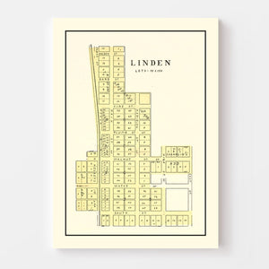 Vintage Map of Linden, Indiana 1898