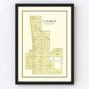 Vintage Map of Linden, Indiana 1898