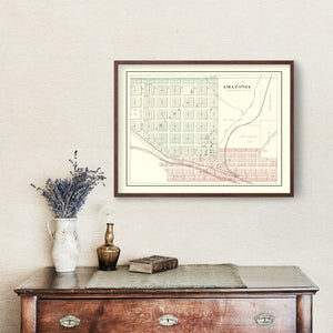 Vintage Map of Amazonia, Missouri 1898
