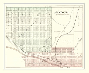 Vintage Map of Amazonia, Missouri 1898