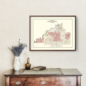 Vintage Map of Gibson County, Indiana 1899