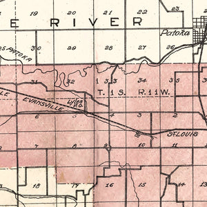 Vintage Map of Gibson County, Indiana 1899
