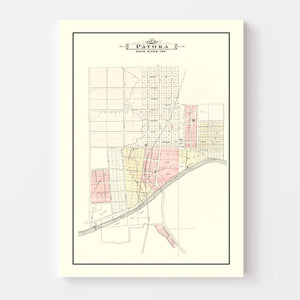 Vintage Map of Patoka, Indiana 1899