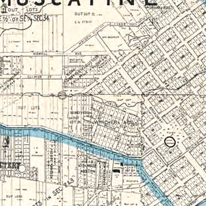 Vintage Map of Muscatine, Iowa 1899