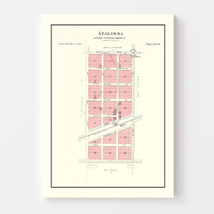 Vintage Map of Atalissa, Iowa 1899