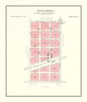 Vintage Map of Atalissa, Iowa 1899