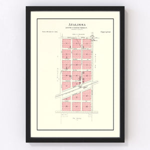 Vintage Map of Atalissa, Iowa 1899