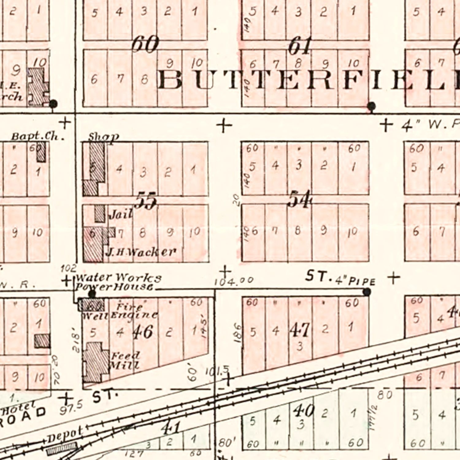 Vintage Map of Wilton, Iowa 1899
