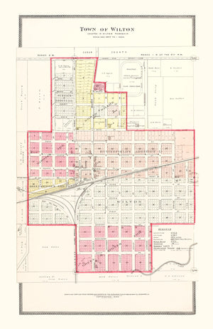 Vintage Map of Wilton, Iowa 1899