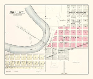 Vintage Map of Moscow, Iowa 1899