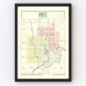 Vintage Map of Morley, Michigan 1900