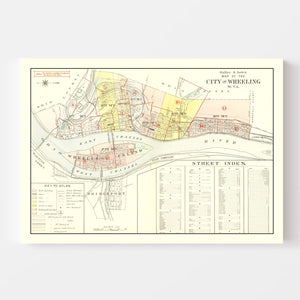 Vintage Map of Wheeling, West Virginia 1901