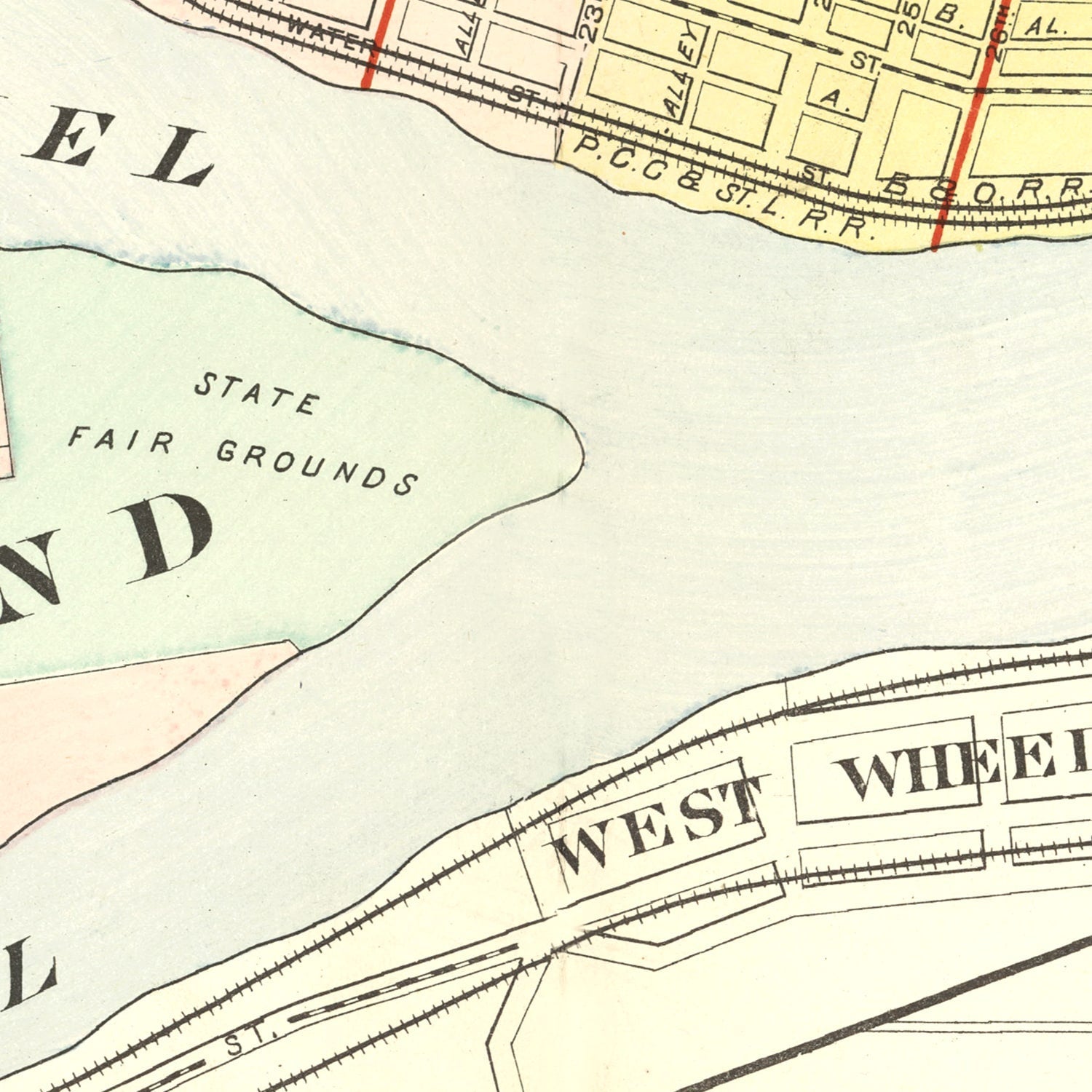 Vintage Map of Wheeling, West Virginia 1901