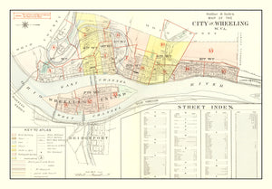 Vintage Map of Wheeling, West Virginia 1901