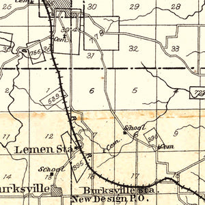 Vintage Map of Monroe County, Illinois 1901