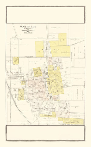 Vintage Map of Waterloo, Illinois 1901