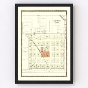 Vintage Map of Hartford, Kansas 1901