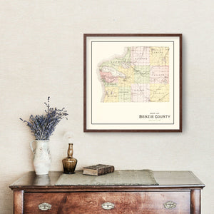 Vintage Map of Benzie County, Michigan 1901