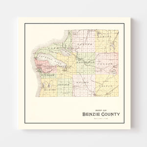 Vintage Map of Benzie County, Michigan 1901