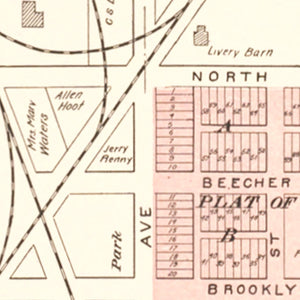 Vintage Map of Thompsonville, Michigan 1901
