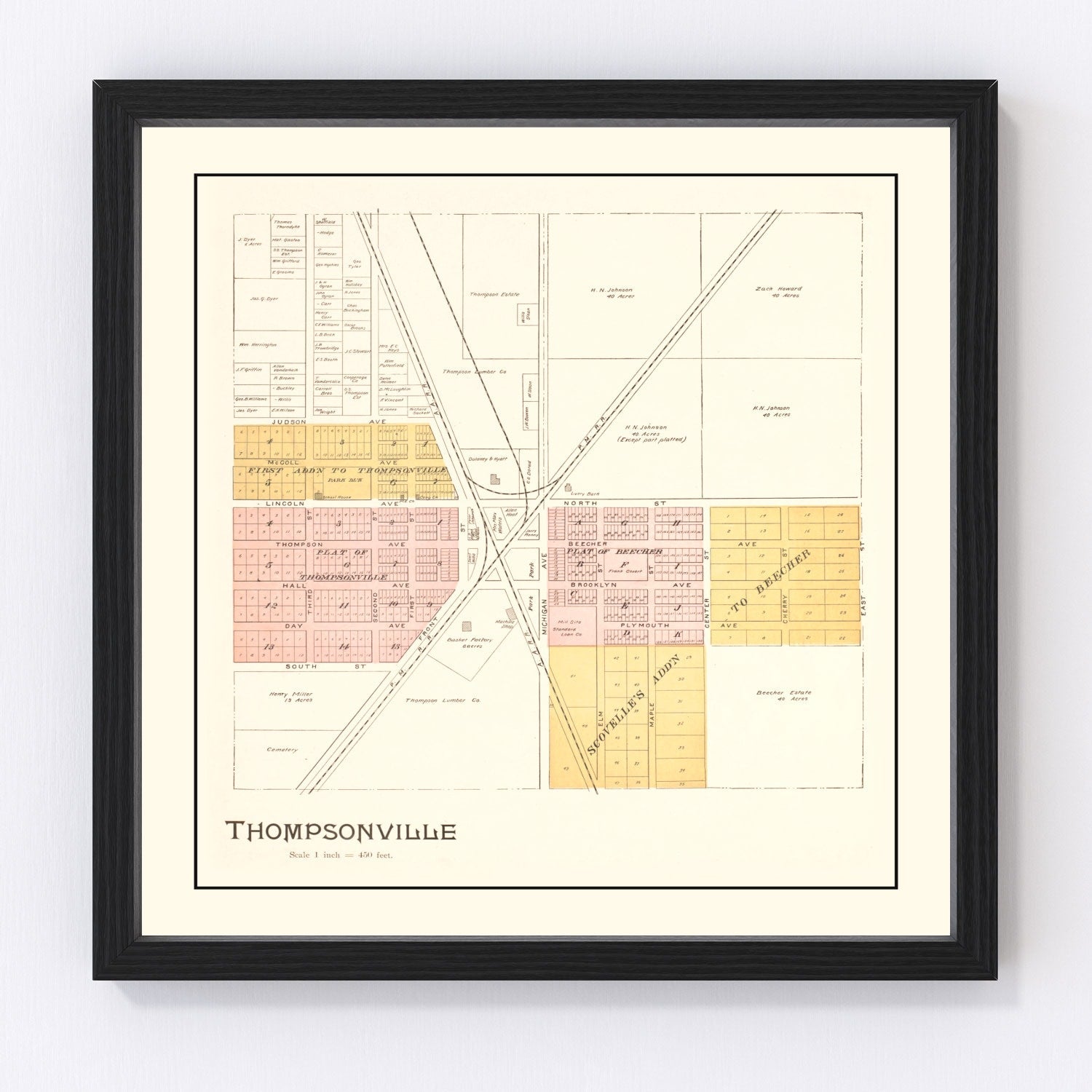 Vintage Map of Thompsonville, Michigan 1901