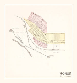 Vintage Map of Honor, Michigan 1901