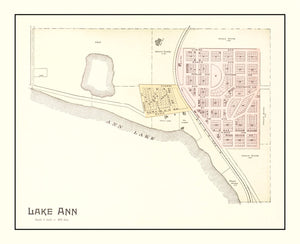 Vintage Map of Lake Ann, Michigan 1901