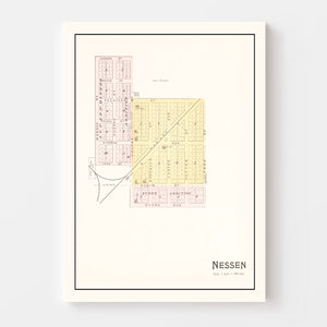 Vintage Map of Nessen, Michigan 1901