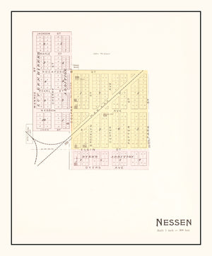 Vintage Map of Nessen, Michigan 1901